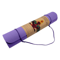 Powertrain Eco-friendly Dual Layer 6mm Yoga Mat | Dark Lavender | Non-slip Surface And Carry Strap For Ultimate Comfort And Portability Kings Warehouse 