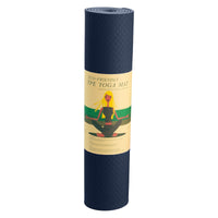 Powertrain Eco-friendly Dual Layer 6mm Yoga Mat | Navy | Non-slip Surface And Carry Strap For Ultimate Comfort And Portability Kings Warehouse 