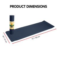 Powertrain Eco-friendly Dual Layer 6mm Yoga Mat | Navy | Non-slip Surface And Carry Strap For Ultimate Comfort And Portability Kings Warehouse 