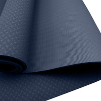 Powertrain Eco-friendly Dual Layer 6mm Yoga Mat | Navy | Non-slip Surface And Carry Strap For Ultimate Comfort And Portability Kings Warehouse 