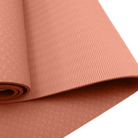 Powertrain Eco-friendly Dual Layer 6mm Yoga Mat | Peach | Non-slip Surface And Carry Strap For Ultimate Comfort And Portability Kings Warehouse 