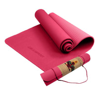 Powertrain Eco-friendly Dual Layer 6mm Yoga Mat | Pink | Non-slip Surface And Carry Strap For Ultimate Comfort And Portability Kings Warehouse 