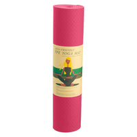 Powertrain Eco-friendly Dual Layer 6mm Yoga Mat | Pink | Non-slip Surface And Carry Strap For Ultimate Comfort And Portability Kings Warehouse 