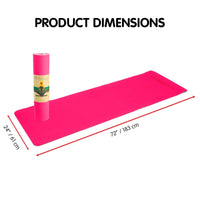 Powertrain Eco-Friendly Dual Layer 8mm Yoga Mat | Hot Pink | Non-Slip Surface and Carry Strap for Ultimate Comfort and Portability Kings Warehouse 