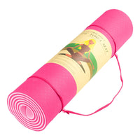 Powertrain Eco-Friendly Dual Layer 8mm Yoga Mat | Hot Pink | Non-Slip Surface and Carry Strap for Ultimate Comfort and Portability Kings Warehouse 