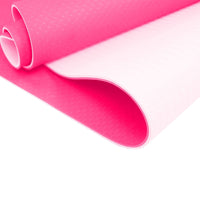 Powertrain Eco-Friendly Dual Layer 8mm Yoga Mat | Hot Pink | Non-Slip Surface and Carry Strap for Ultimate Comfort and Portability Kings Warehouse 