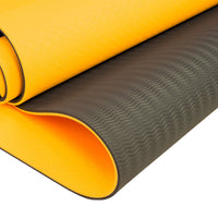 Powertrain Eco-Friendly Dual Layer 8mm Yoga Mat | Orange | Non-Slip Surface and Carry Strap for Ultimate Comfort and Portability Kings Warehouse 