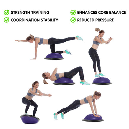 Powertrain Fitness Yoga Ball Home Gym Workout Balance Trainer Purple Kings Warehouse 