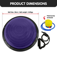 Powertrain Fitness Yoga Ball Home Gym Workout Balance Trainer Purple Kings Warehouse 