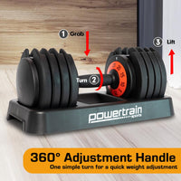 Powertrain GEN2 Pro Adjustable Dumbbell Weights- 25kg Kings Warehouse 