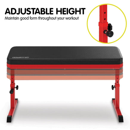 Powertrain Height-Adjustable Exercise Home Gym Flat Weight Bench Sports & Fitness Kings Warehouse 