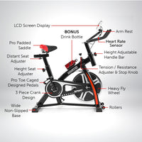 Powertrain Home Gym Flywheel Exercise Spin Bike - Black Kings Warehouse 