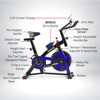 Powertrain Home Gym Flywheel Exercise Spin Bike - Blue Kings Warehouse 