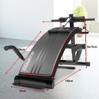 Powertrain Incline Sit-Up Bench with Resistance Bands and Rowing Bar Kings Warehouse 