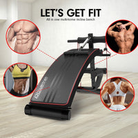 Powertrain Incline Sit-Up Bench with Resistance Bands and Rowing Bar Kings Warehouse 