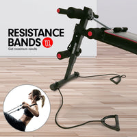 Powertrain Incline Sit-Up Bench with Resistance Bands and Rowing Bar Kings Warehouse 