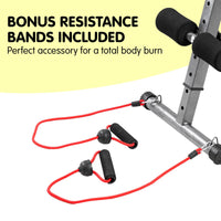 Powertrain Inclined Sit up bench with Resistance bands Kings Warehouse 