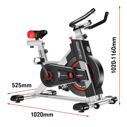 Powertrain IS-500 Heavy-Duty Exercise Spin Bike Electroplated - Silver Kings Warehouse 