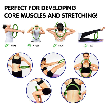 Powertrain Pilates Ring Band Yoga Home Workout Exercise Band Green Sports & Fitness Kings Warehouse 