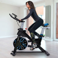 PowerTrain RX-600 Exercise Spin Bike Cardio Cycle - Blue Kings Warehouse 