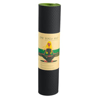 Powertrain TPE Yoga Exercise Mat Home Gym Pilates Fitness 8mm Thick in Black/Green Sports & Fitness Kings Warehouse 