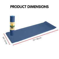 Powertrain TPE Yoga Exercise Mat Home Gym Pilates Fitness 8mm Thick in Dark Blue Sports & Fitness Kings Warehouse 