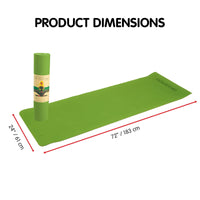 Powertrain TPE Yoga Exercise Mat Home Gym Pilates Fitness 8mm Thick in Green Sports & Fitness Kings Warehouse 