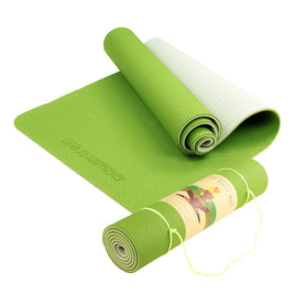 Powertrain TPE Yoga Exercise Mat Home Gym Pilates Fitness 8mm Thick in Green Sports & Fitness Kings Warehouse 