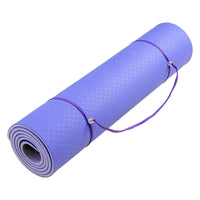 Powertrain TPE Yoga Exercise Mat Home Gym Pilates Fitness 8mm Thick in Light Purple Sports & Fitness Kings Warehouse 