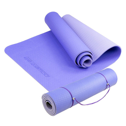 Powertrain TPE Yoga Exercise Mat Home Gym Pilates Fitness 8mm Thick in Light Purple Sports & Fitness Kings Warehouse 