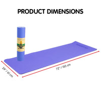 Powertrain TPE Yoga Exercise Mat Home Gym Pilates Fitness 8mm Thick in Light Purple Sports & Fitness Kings Warehouse 