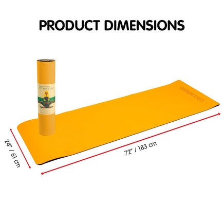 Powertrain TPE Yoga Exercise Mat Home Gym Pilates Fitness 8mm Thick in Orange Sports & Fitness Kings Warehouse 