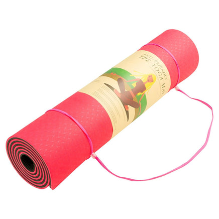 Powertrain TPE Yoga Exercise Mat Home Gym Pilates Fitness 8mm Thick in Red Sports & Fitness Kings Warehouse 