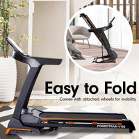 Powertrain V100 Foldable Treadmill Auto Incline Home Gym Cardio Kings Warehouse 