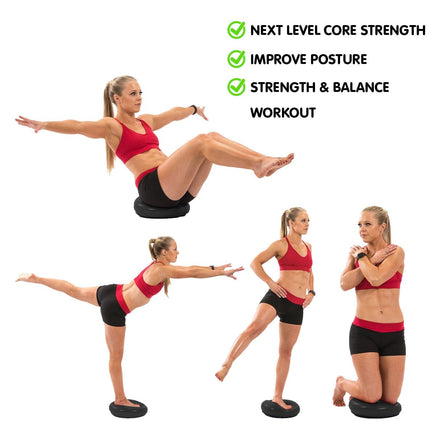 Powertrain Yoga Stability Disc Home Gym Pilates Balance Trainer Black Kings Warehouse 