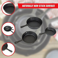 Pre Seasoned Cast Iron Skillet Fry Pan Set 3 Pcs Frying Pan Set Home & Garden Kings Warehouse 