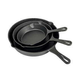 Pre Seasoned Cast Iron Skillet Fry Pan Set 3 Pcs Frying Pan Set Home & Garden Kings Warehouse 