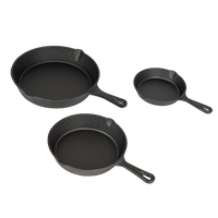 Pre Seasoned Cast Iron Skillet Fry Pan Set 3 Pcs Frying Pan Set Home & Garden Kings Warehouse 