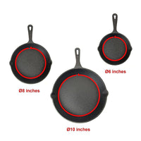 Pre Seasoned Cast Iron Skillet Fry Pan Set 3 Pcs Frying Pan Set Home & Garden Kings Warehouse 