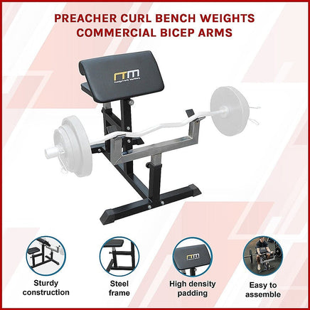 Preacher Curl Bench – Commercial Weight Bench for Bicep and Arm Workouts Sports & Fitness Kings Warehouse 