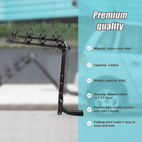 Premium 4-Bike Carrier Rack Hitch Mount Swing Down Bicycle Rack W/ 2 Receiver" Auto Accessories KingsWarehouse 