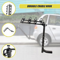 Premium 4-Bike Carrier Rack Hitch Mount Swing Down Bicycle Rack W/ 2" Receiver Outdoor Recreation Kings Warehouse 