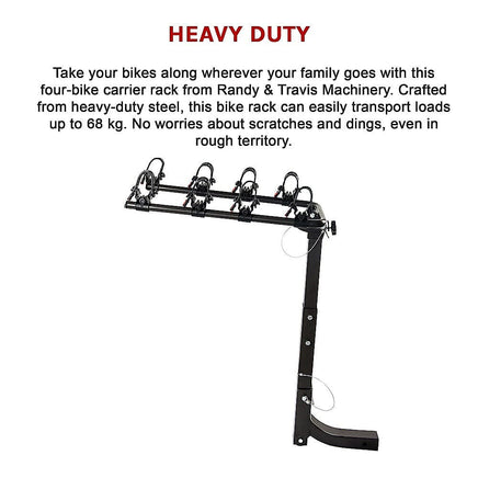 Premium 4-Bike Carrier Rack Hitch Mount Swing Down Bicycle Rack W/ 2" Receiver Outdoor Recreation Kings Warehouse 