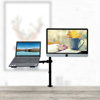 Premium Double Joint Articulating Steel Monitor Mount Arm with Laptop Holder Fit 32" Monitors 8kg Screen Home & Garden Kings Warehouse 