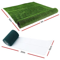 Prime Turf 1x10m Artificial Grass Synthetic Fake 10SQM Turf Lawn 17mm Tape Home & Garden Kings Warehouse 