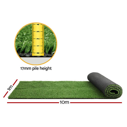 Prime Turf Artificial Grass 1mx10m 17mm Synthetic Fake Lawn Turf Plant Plastic Olive Home & Garden Kings Warehouse 