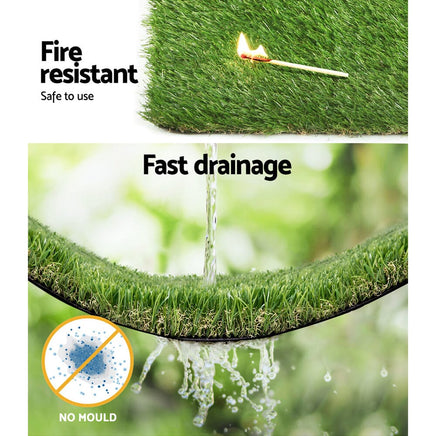 Prime Turf Artificial Grass 30mm 1mx20m Synthetic Fake Lawn Turf Plastic Plant 4-coloured Home & Garden Kings Warehouse 