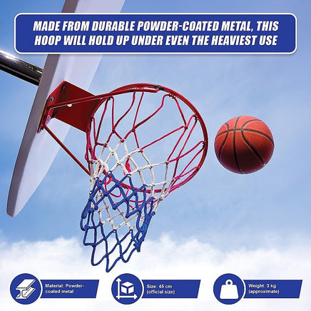 Pro Size Wall Mounted Basketball Hoop Ring Goal Net Rim Dunk Shooting Outdoor Sports & Fitness Kings Warehouse 