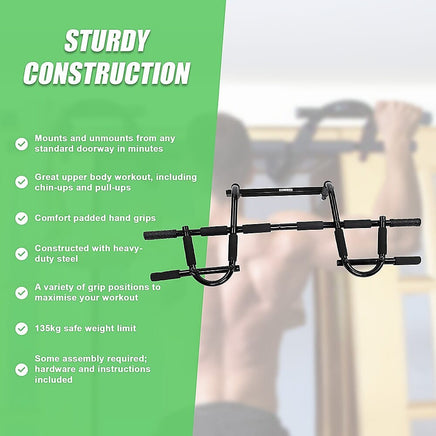 Professional Doorway Pull Up Bar – Chin Up Gym Exercise Bar for Home Workouts Sports & Fitness Kings Warehouse 