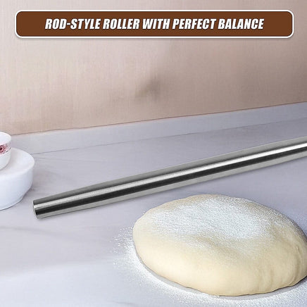 Professional Rolling Pin for Baking Premium 304 Stainless Steel Kitchen Rod Home & Garden Kings Warehouse 